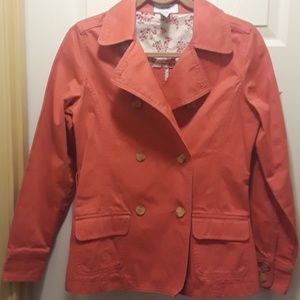Trench coat waist length pink salmon Old Navy